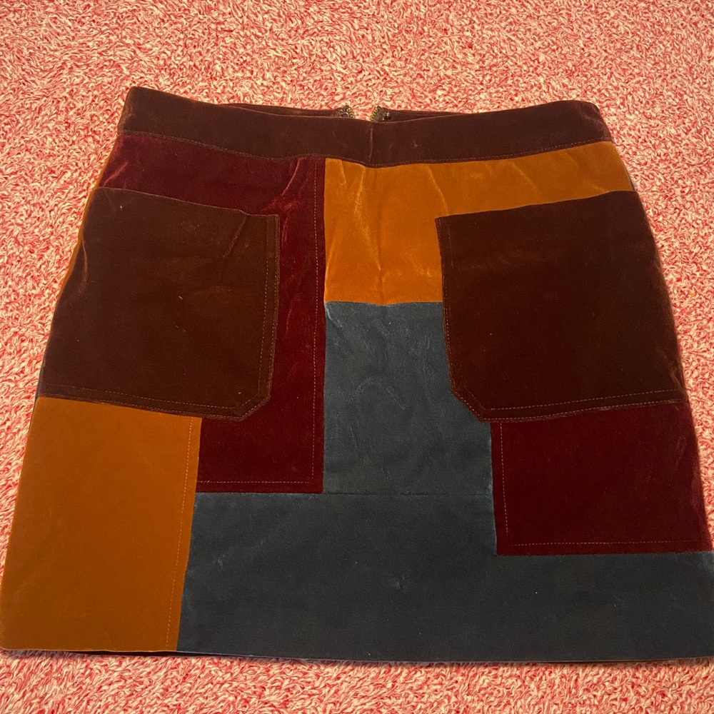 Chic Patchwork Mini Skirt - Multicolor